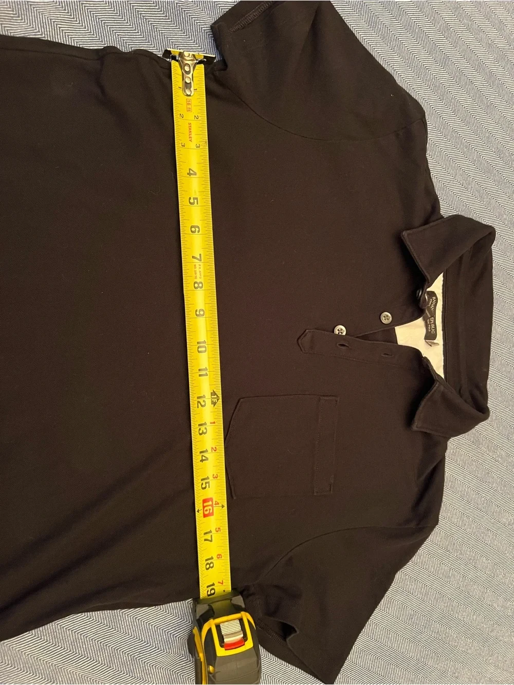 Banana Republic Men’s Black Polo Shirt with Pocket, Size Medium